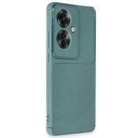 Newface Oppo Reno 11F Kılıf Auto Focus Karbon Kapak - Koyu Yeşil