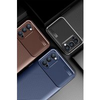 Newface Oppo Reno 4 Kılıf Focus Karbon Silikon - Siyah