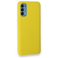 Newface Oppo Reno 4 Kılıf Nano içi Kadife Silikon - Sarı