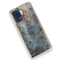 Newface Oppo Reno 5 Lite Kılıf Çiçekli Silikon - Gri