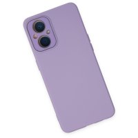 Newface Oppo Reno 8 Lite Kılıf Lansman Glass Kapak - Lila