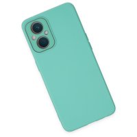 Newface Oppo Reno 8 Lite Kılıf Lansman Glass Kapak - Turkuaz