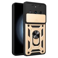 Newface Realme 11 Pro Kılıf Pars Lens Yüzüklü Silikon - Gold