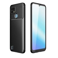 Newface Realme C21 Kılıf Focus Karbon Silikon - Siyah