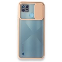 Newface Realme C21 Kılıf Palm Buzlu Kamera Sürgülü Silikon - Pembe