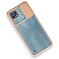 Newface Realme C21 Kılıf Palm Buzlu Kamera Sürgülü Silikon - Pembe