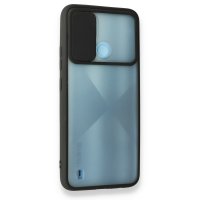 Newface Realme C21 Kılıf Palm Buzlu Kamera Sürgülü Silikon - Siyah