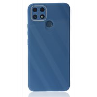 Newface Realme C25s Kılıf Glass Kapak - Mavi