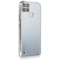 Newface Realme C25Y Kılıf Razer Lensli Silikon - Gümüş