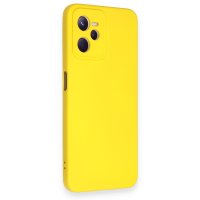 Newface Realme C35 Kılıf Nano içi Kadife Silikon - Sarı