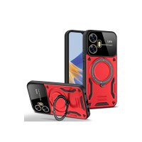 Newface Realme C55 Kılıf Joy Lens Standlı Kapak - Kırmızı