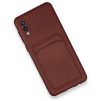 Newface Samsung Galaxy A02 Kılıf Kelvin Kartvizitli Silikon - Bordo