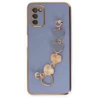 Newface Samsung Galaxy A03S Kılıf Esila Silikon - Gri