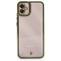Newface Samsung Galaxy A04E Kılıf Liva Lens Silikon - Yeşil