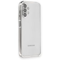 Newface Samsung Galaxy A04S Kılıf Razer Lensli Silikon - Gümüş