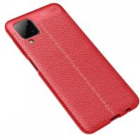 Newface Samsung Galaxy M12 Kılıf Focus Derili Silikon - Kırmızı