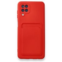 Newface Samsung Galaxy A12 Kılıf Kelvin Kartvizitli Silikon - Kırmızı