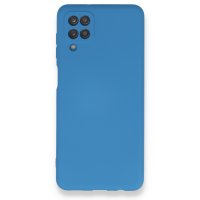 Newface Samsung Galaxy A12 Kılıf Nano içi Kadife Silikon - Mavi