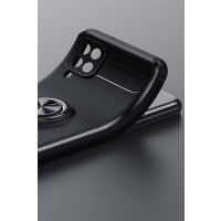 Newface Samsung Galaxy A12 Kılıf Range Yüzüklü Silikon - Kırmızı