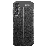 Newface Samsung Galaxy A14 4G Kılıf Focus Derili Silikon - Siyah