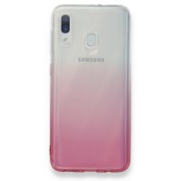 Newface Samsung Galaxy A30 Kılıf Lüx Çift Renkli Silikon - Pembe