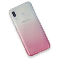 Newface Samsung Galaxy A30 Kılıf Lüx Çift Renkli Silikon - Pembe