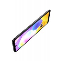 Newface Samsung Galaxy A31 Kılıf Focus Karbon Silikon - Kahverengi