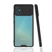 Newface Samsung Galaxy A51 Kılıf Platin Kamera Koruma Silikon - Siyah