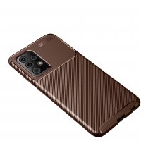 Newface Samsung Galaxy A52 Kılıf Focus Karbon Silikon - Kahverengi