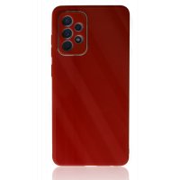 Newface Samsung Galaxy A72 Kılıf Glass Kapak - Bordo