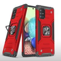 Newface Samsung Galaxy A71 Kılıf Zegna Yüzüklü Silikon Kapak - Kırmızı