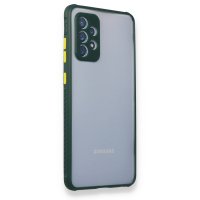 Newface Samsung Galaxy A72 Kılıf Miami Şeffaf Silikon - Koyu Yeşil