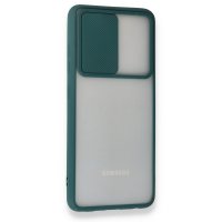 Newface Samsung Galaxy A72 Kılıf Palm Buzlu Kamera Sürgülü Silikon - Yeşil
