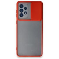 Newface Samsung Galaxy A73 5G Kılıf Palm Buzlu Kamera Sürgülü Silikon - Kırmızı