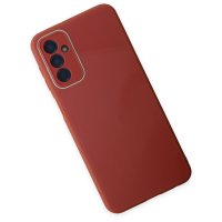 Newface Samsung Galaxy M13 Kılıf Glass Kapak - Bordo