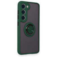 Newface Samsung Galaxy M15 Kılıf Montreal Yüzüklü Silikon Kapak - Yeşil