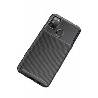 Newface Samsung Galaxy M21 Kılıf Focus Karbon Silikon - Siyah