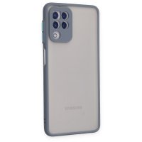 Newface Samsung Galaxy M22 Kılıf Montreal Silikon Kapak - Gri