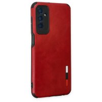Newface Samsung Galaxy M13 Kılıf Loop Deri Silikon - Kırmızı