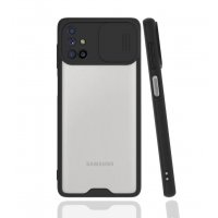 Newface Samsung Galaxy M31S Kılıf Platin Kamera Koruma Silikon - Siyah