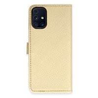 Newface Samsung Galaxy M31S Kılıf Trend S Plus Kapaklı Kılıf - Gold