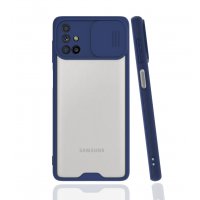 Newface Samsung Galaxy M51 Kılıf Platin Kamera Koruma Silikon - Lacivert