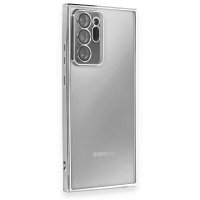 Newface Samsung Galaxy Note 20 Ultra Kılıf Razer Lensli Silikon - Gümüş