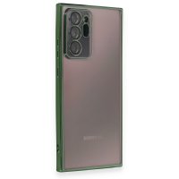 Newface Samsung Galaxy Note 20 Ultra Kılıf Razer Lensli Silikon - Yeşil