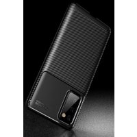 Newface Samsung Galaxy S20 FE Kılıf Focus Karbon Silikon - Kahverengi
