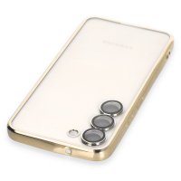 Newface Samsung Galaxy S23 Plus Kılıf Razer Lensli Silikon - Gold