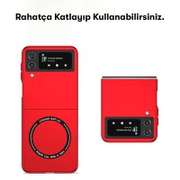 Newface Samsung Galaxy Z Flip 3 Kılıf Mata Fold Kapak - Siyah