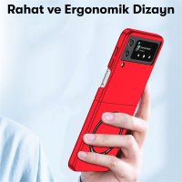 Newface Samsung Galaxy Z Flip 3 Kılıf Mata Fold Kapak - Siyah