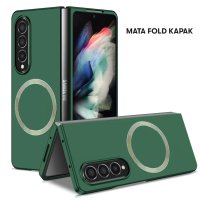 Newface Samsung Galaxy Z Fold 3 Kılıf Mata Fold Kapak - Koyu Yeşil