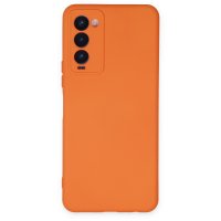 Newface Tecno Camon 18P Kılıf Nano içi Kadife Silikon - Turuncu